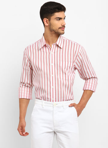 White Cotton Stripe Shirt