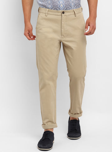 Beige Casual Trouser