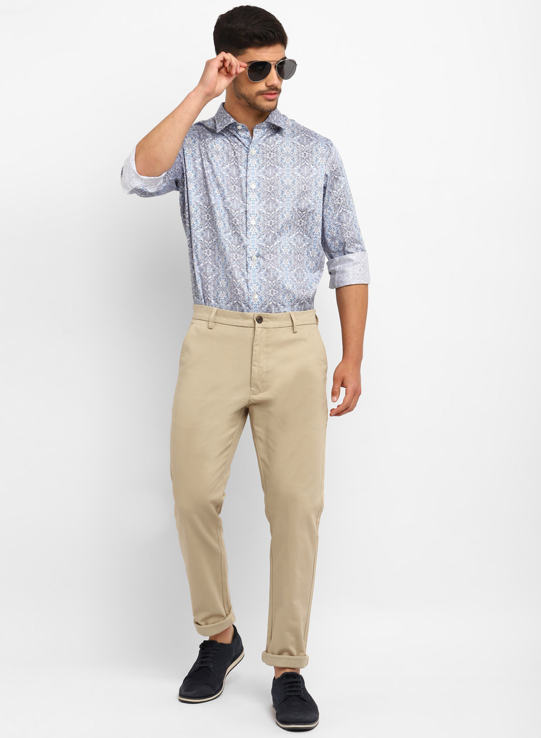 Beige Casual Trouser