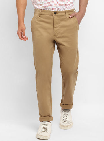 Khaki Cotton Casual Trouser