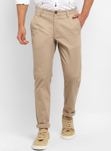 Khaki Cotton Casual Trouser