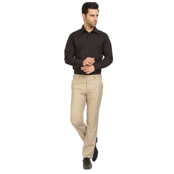 Khakhi Poly Blend Trouser