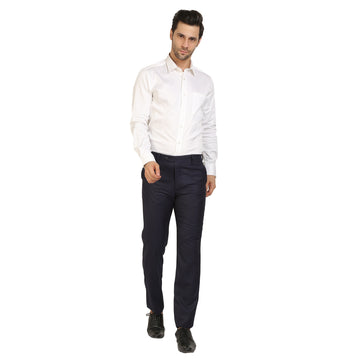 Navy Poly Blend Trouser