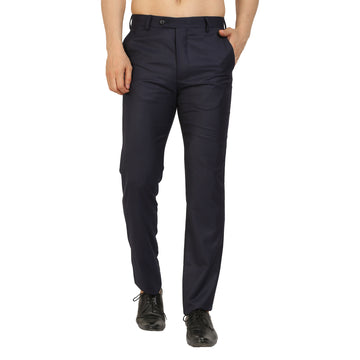 Navy Poly Blend Trouser