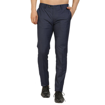 Blue Poly Blend Formal Trouser